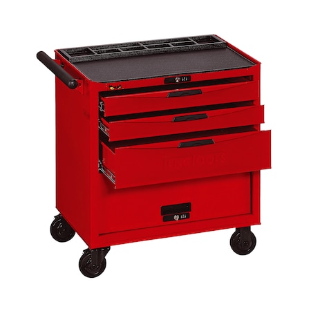 Teng Tools 8 Series Roller Cabinet, 3 Drawer, Red, Steel, 26 in W x 18 in D x 30 in H TCW803NU